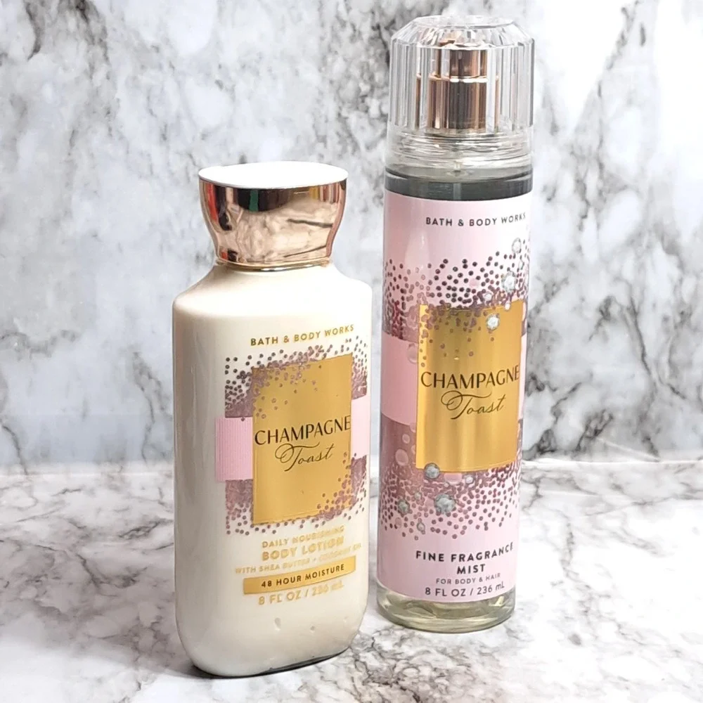 Bath‎ & Body Works Set of 2 Champagne Toast Fine Fragrance Mist & Body Lotion
